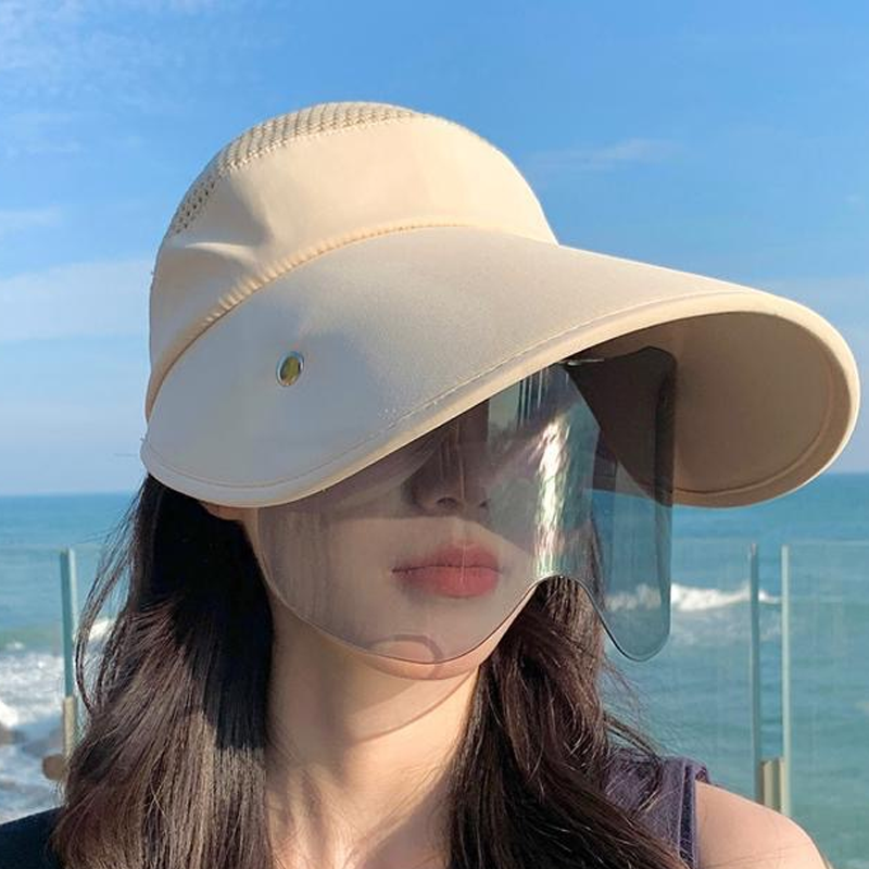 ☀️Védd bőrödet a káros napsugárzástól! 🧢🌞 Széles karimájú napellenzős sapka arcvédővel 💨